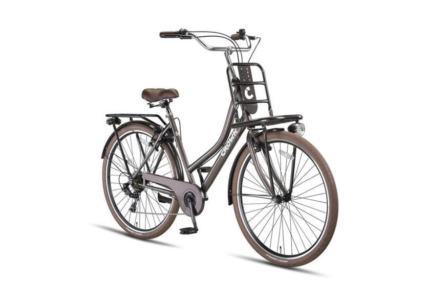 Berlin 28 Inch 53 cm Women 7SP Rim Brakes Gray-brown,