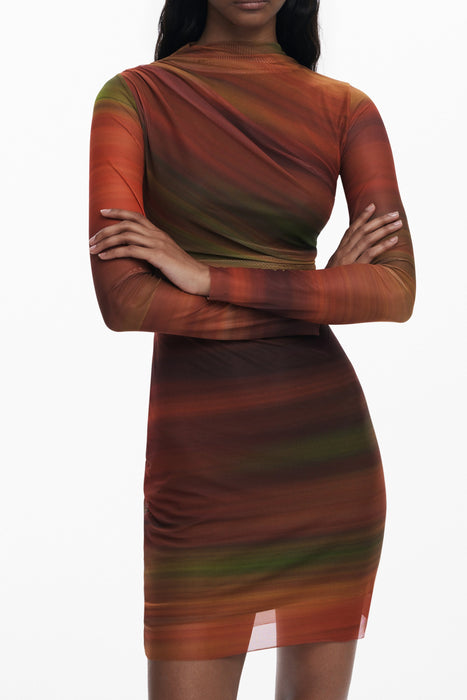 Desigual Womens Short Dress Orange