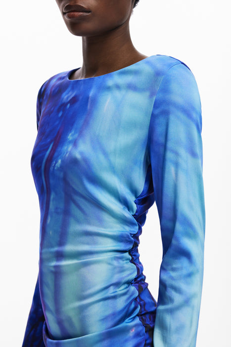 Desigual Womens Long Blue Dress