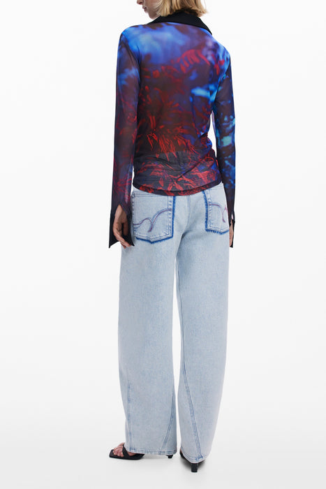 Desigual Womens Long-Sleeved Shirt, Black