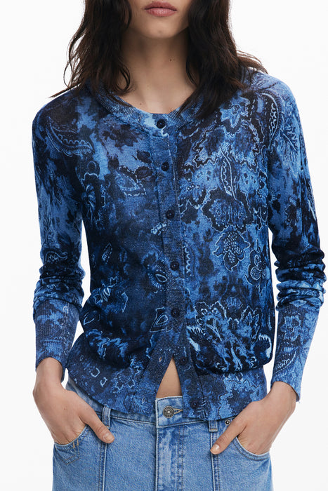 Desigual Womens Blue Cardigan