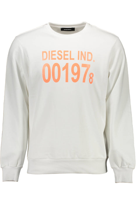 Diesel Mens White Zip-Up Sweatshirt