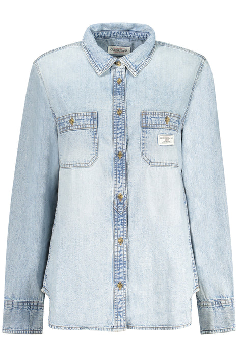 Guess Jeans Long Sleeve Shirt Women Blue