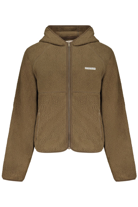Guess Jeans Womens Brown Zip-Up Sweatshirt