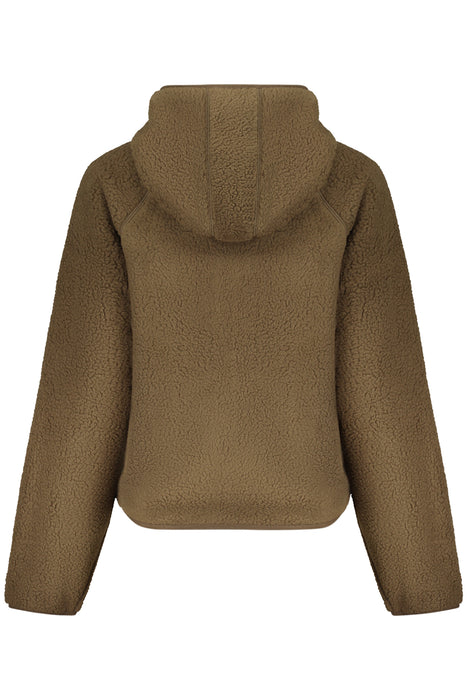 Guess Jeans Womens Brown Zip-Up Sweatshirt