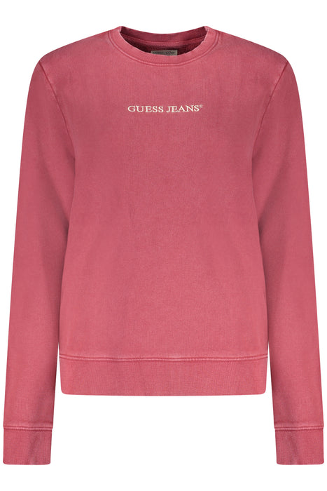 Guess Jeans Womens Red Zip-Up Sweatshirt