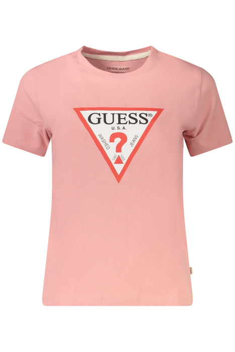 Guess Jeans Womens Short Sleeve T-Shirt Pink