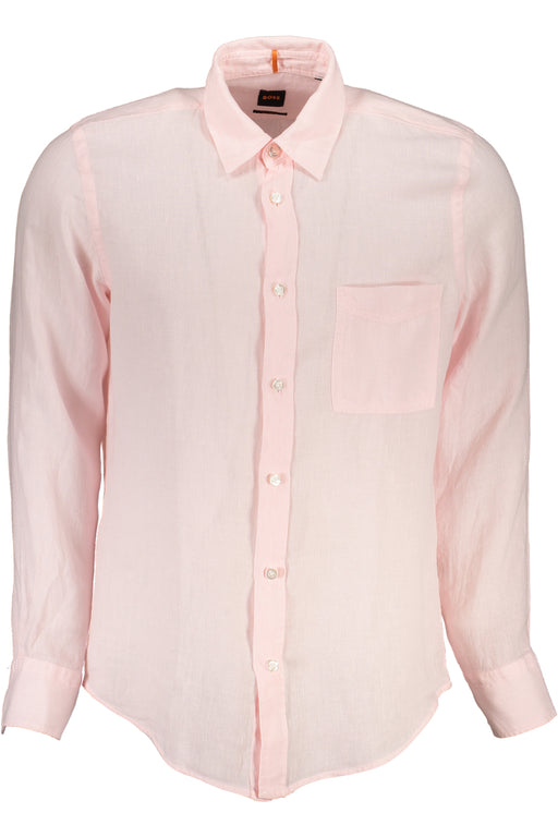 Hugo Boss Mens Long Sleeve Shirt Pink