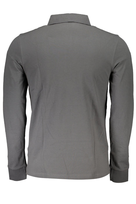 Hugo Boss Mens Long Sleeved Polo Shirt Gray