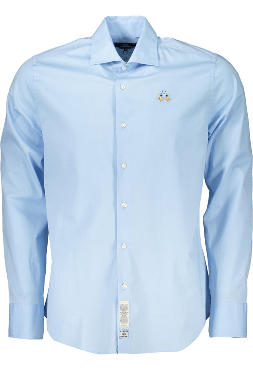 La Martina Mens Long Sleeve Shirt Blue