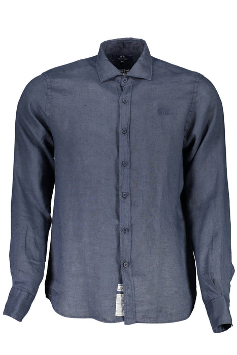 La Martina Long Sleeve Shirt Men Blue