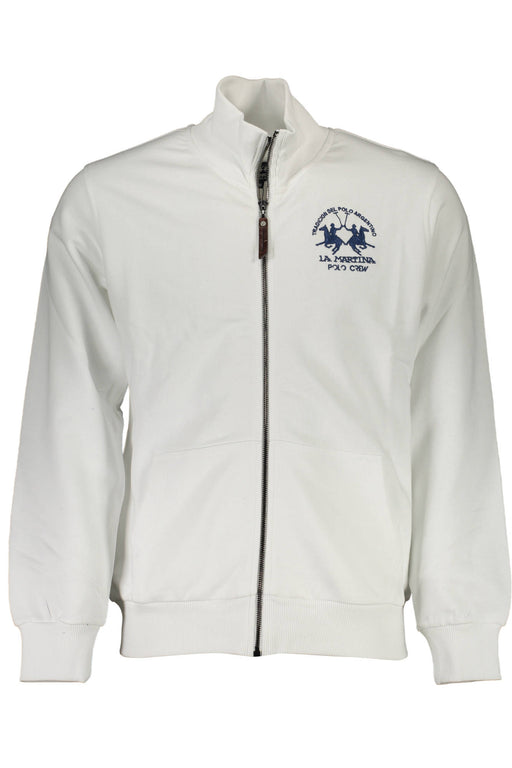 La Martina Mens White Zip-Up Sweatshirt