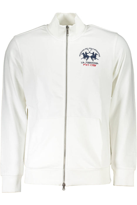 La Martina Mens White Zipped Sweatshirt