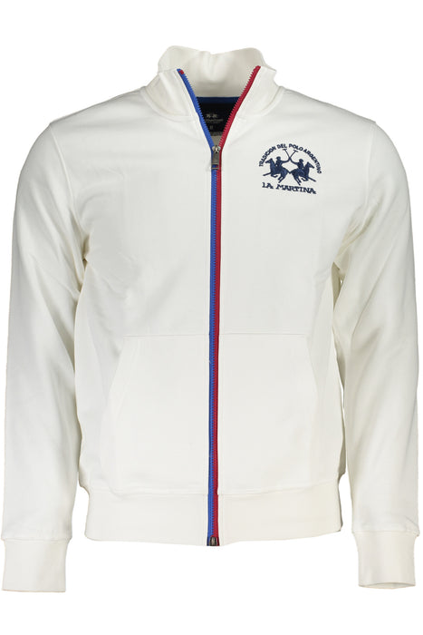 La Martina Mens White Zip Sweatshirt