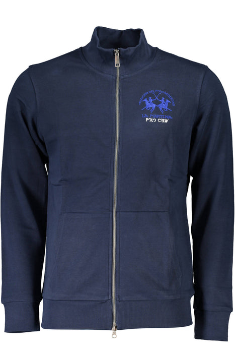 La Martina Mens Blue Zipped Sweatshirt