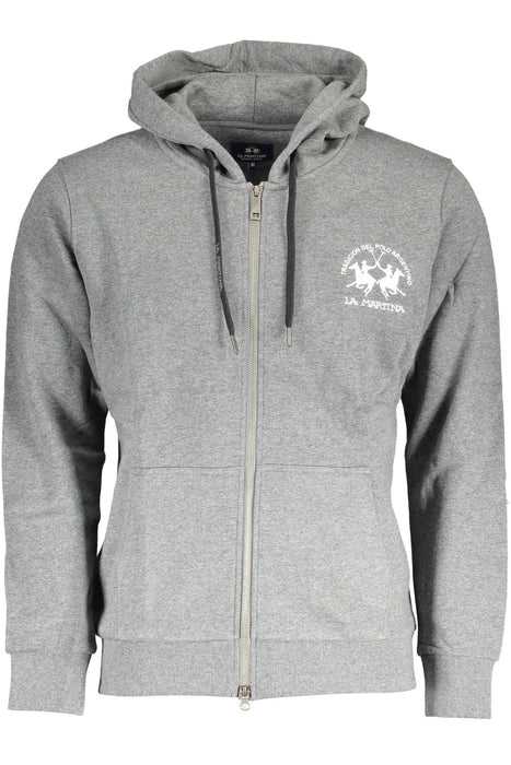 La Martina Mens Gray Zipped Sweatshirt