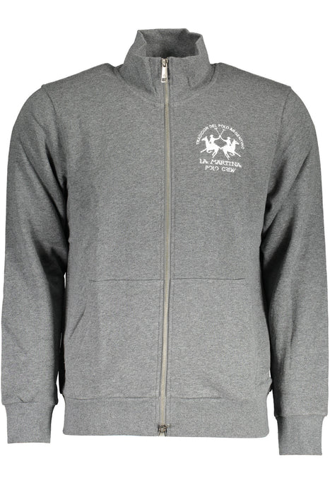La Martina Mens Gray Zipped Sweatshirt