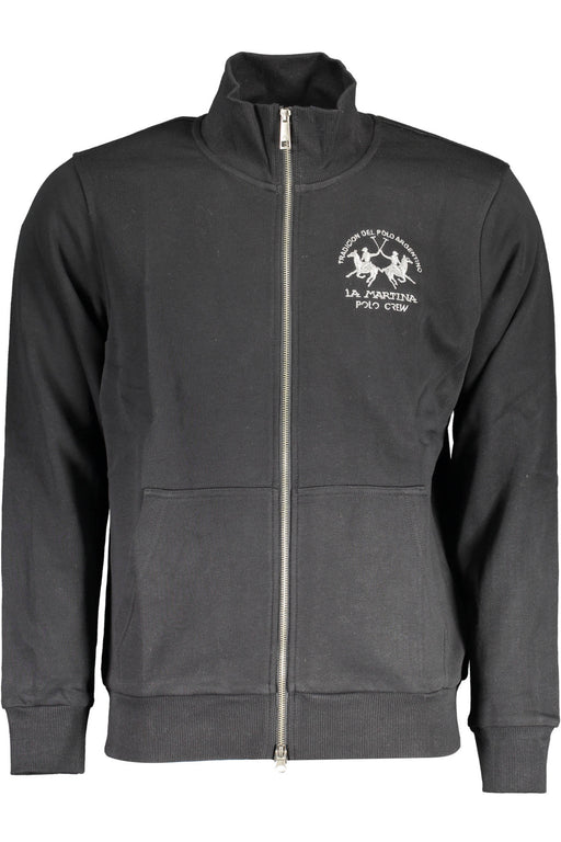 La Martina Mens Black Zipped Sweatshirt