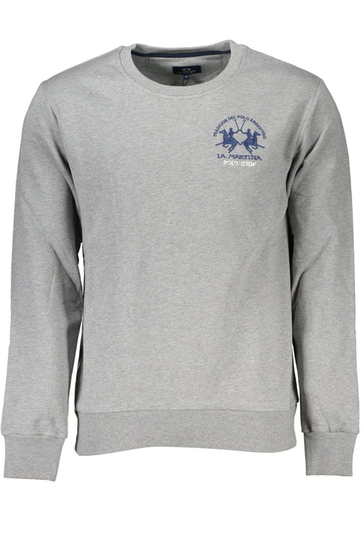 La Martina Mens Gray Zipless Sweatshirt