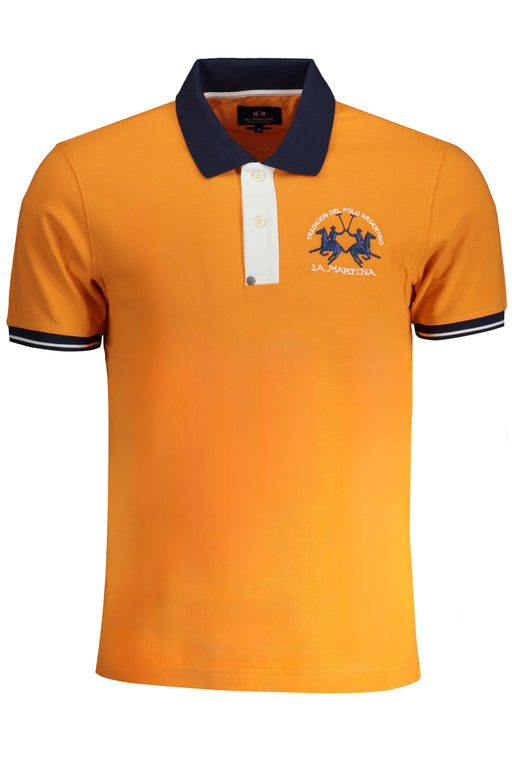 La Martina Mens Orange Short Sleeved Polo Shirt