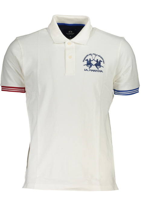 La Martina Mens White Short Sleeve Polo Shirt