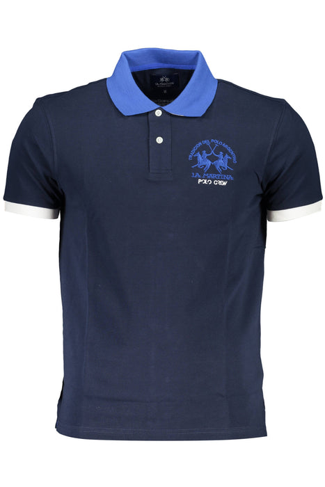 La Martina Mens Short Sleeve Polo Blue