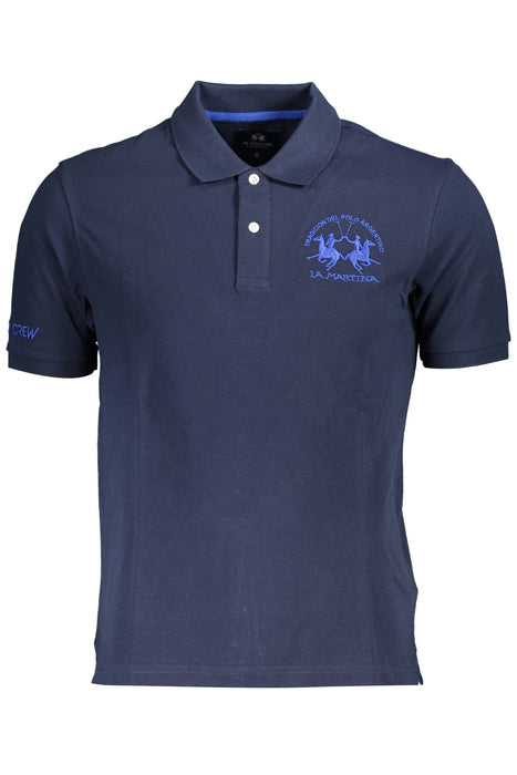 La Martina Mens Short Sleeve Polo Blue