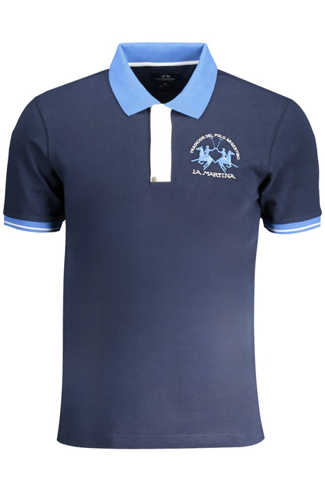 La Martina Mens Blue Short Sleeved Polo Shirt