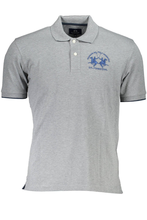 La Martina Mens Short Sleeve Polo Grey