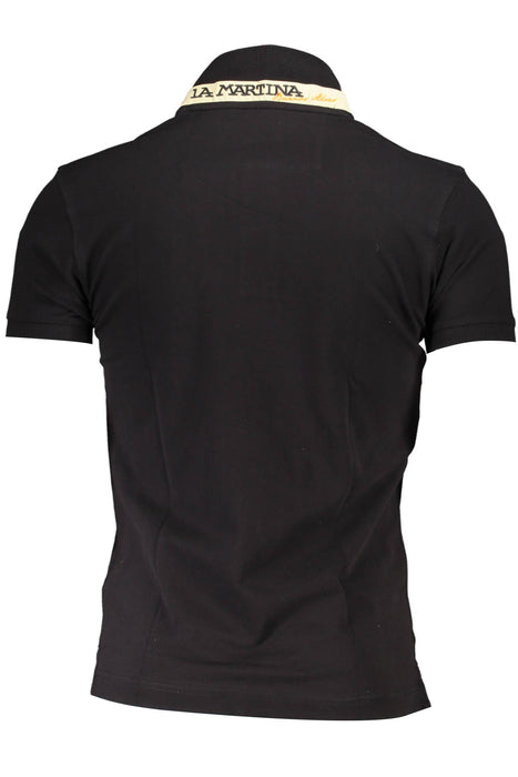 La Martina Mens Black Short Sleeved Polo Shirt