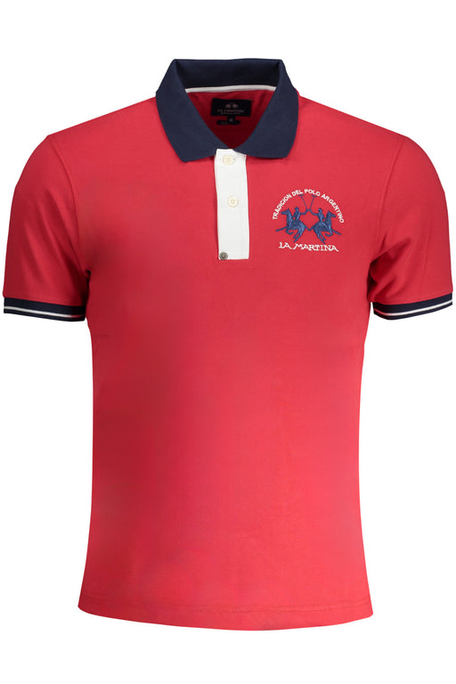 La Martina Mens Red Short Sleeved Polo Shirt