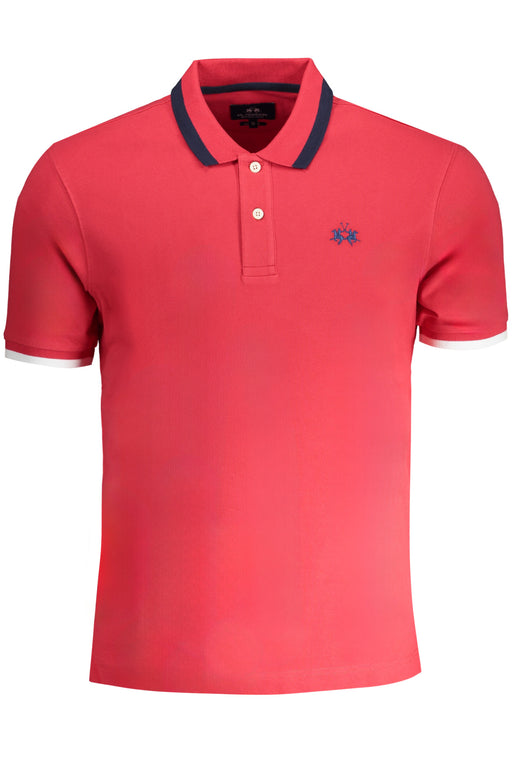 La Martina Mens Red Short Sleeved Polo Shirt