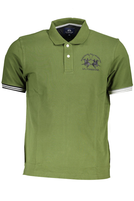 La Martina Mens Green Short Sleeved Polo Shirt