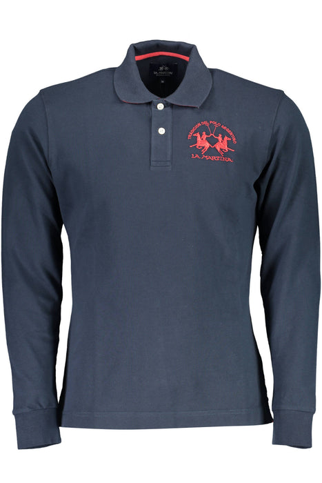 La Martina Long Sleeve Polo Shirt Man Blue