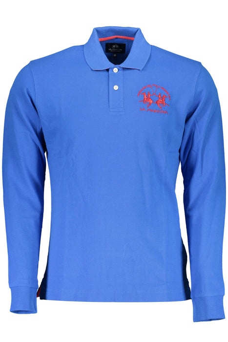 La Martina Mens Long Sleeved Polo Shirt Blue