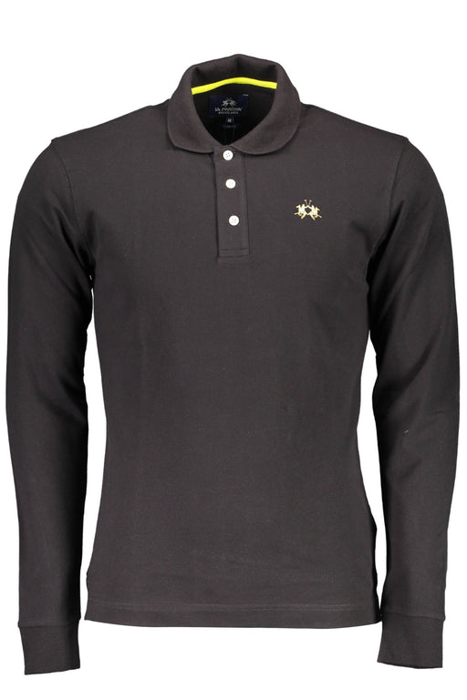 La Martina Mens Black Long Sleeve Polo Shirt