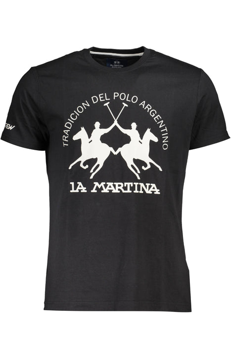 La Martina Black Man Short Sleeve T-Shirt