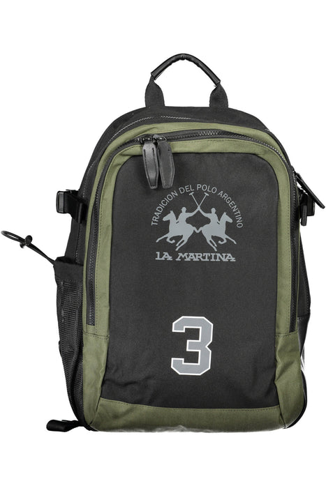 La Martina Black Man Backpack