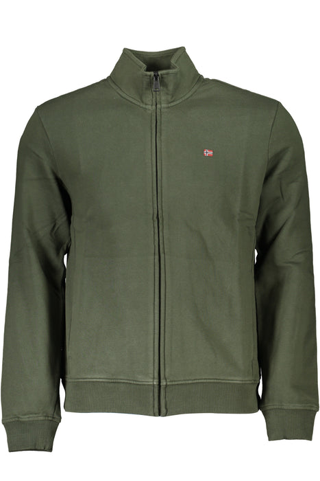 Napapijri Mens Green Zip Sweatshirt