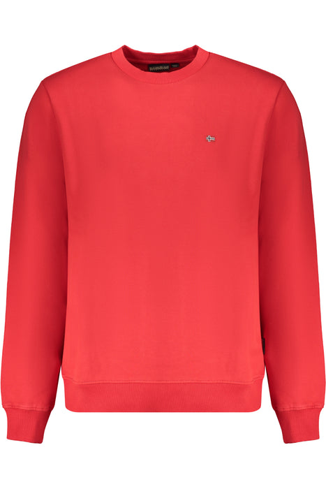 Napapijri Red Mens Zip-Less Sweatshirt