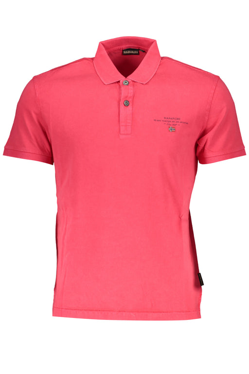 Napapijri Mens Short Sleeved Polo Shirt Pink
