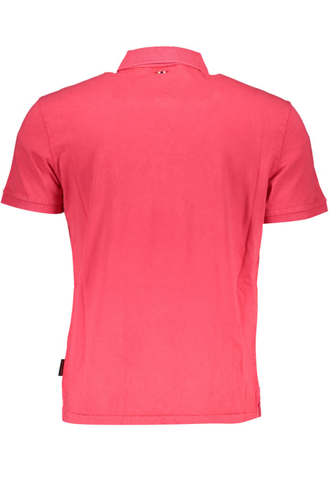 Napapijri Mens Short Sleeved Polo Shirt Pink