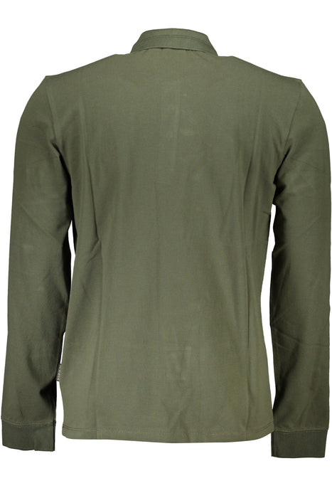 Napapijri Green Mens Long Sleeved Polo Shirt