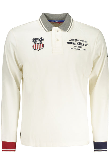 North Sails Mens Long-Sleeved Polo Shirt White