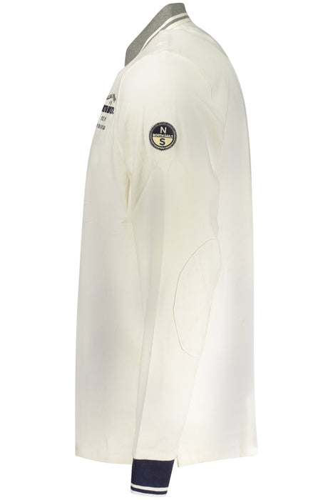 North Sails Mens Long-Sleeved Polo Shirt White