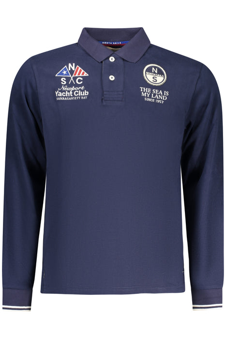 North Sails Mens Long-Sleeved Polo Shirt, Blue