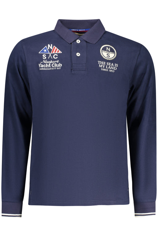 North Sails Mens Long-Sleeved Polo Shirt, Blue