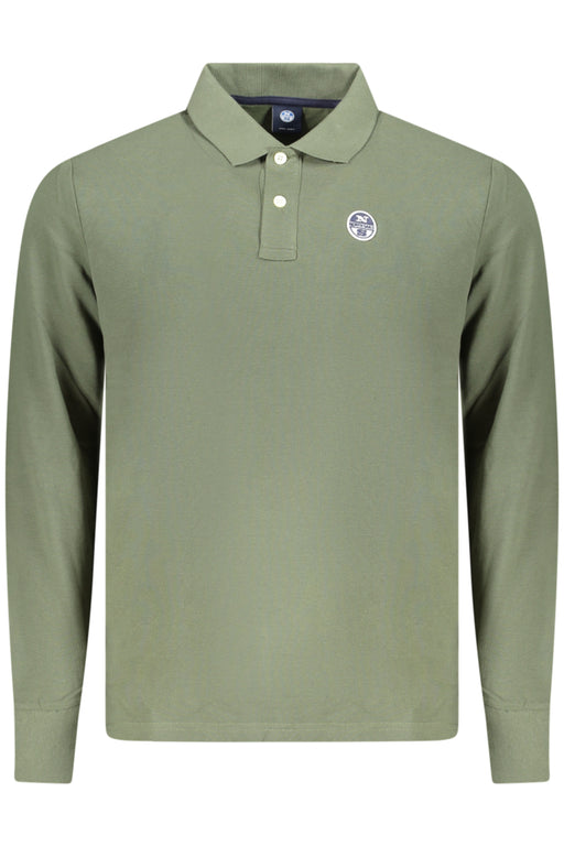 North Sails Mens Long-Sleeved Polo Shirt, Green