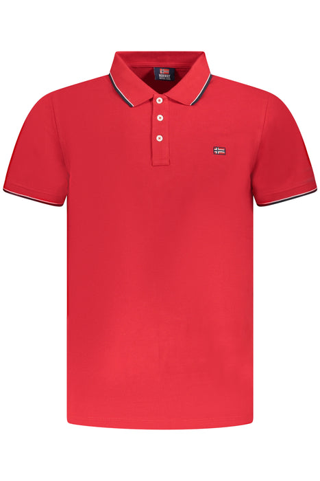 Norway 1963 Mens Short Sleeve Polo Shirt Red