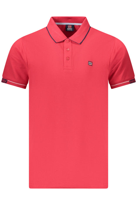 Norway 1963 Mens Short Sleeve Polo Shirt Red